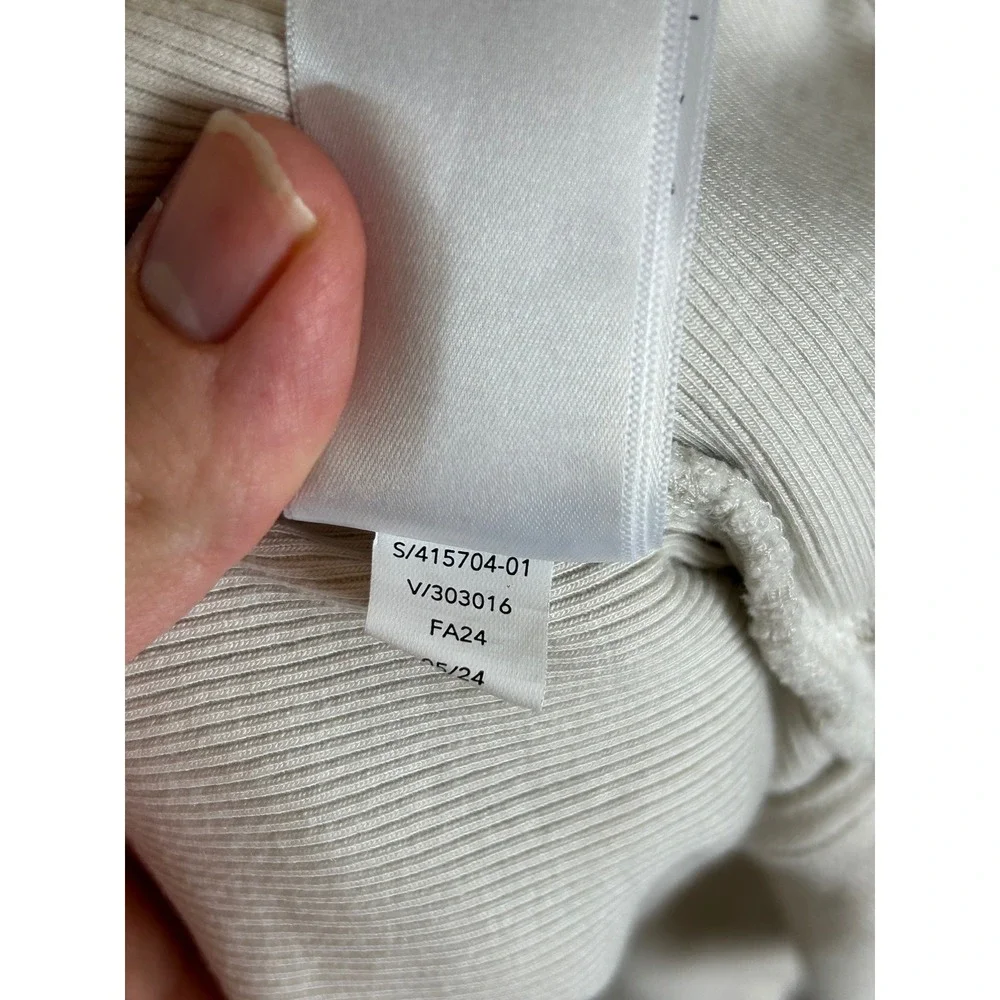 Athleta Presence Cocoon Wrap Cardigan Bone White Ribbed Pockets Small 415704